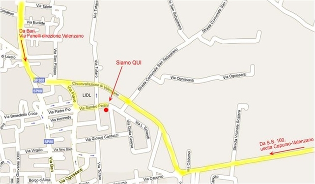 mappa via sandro pertini valenzano